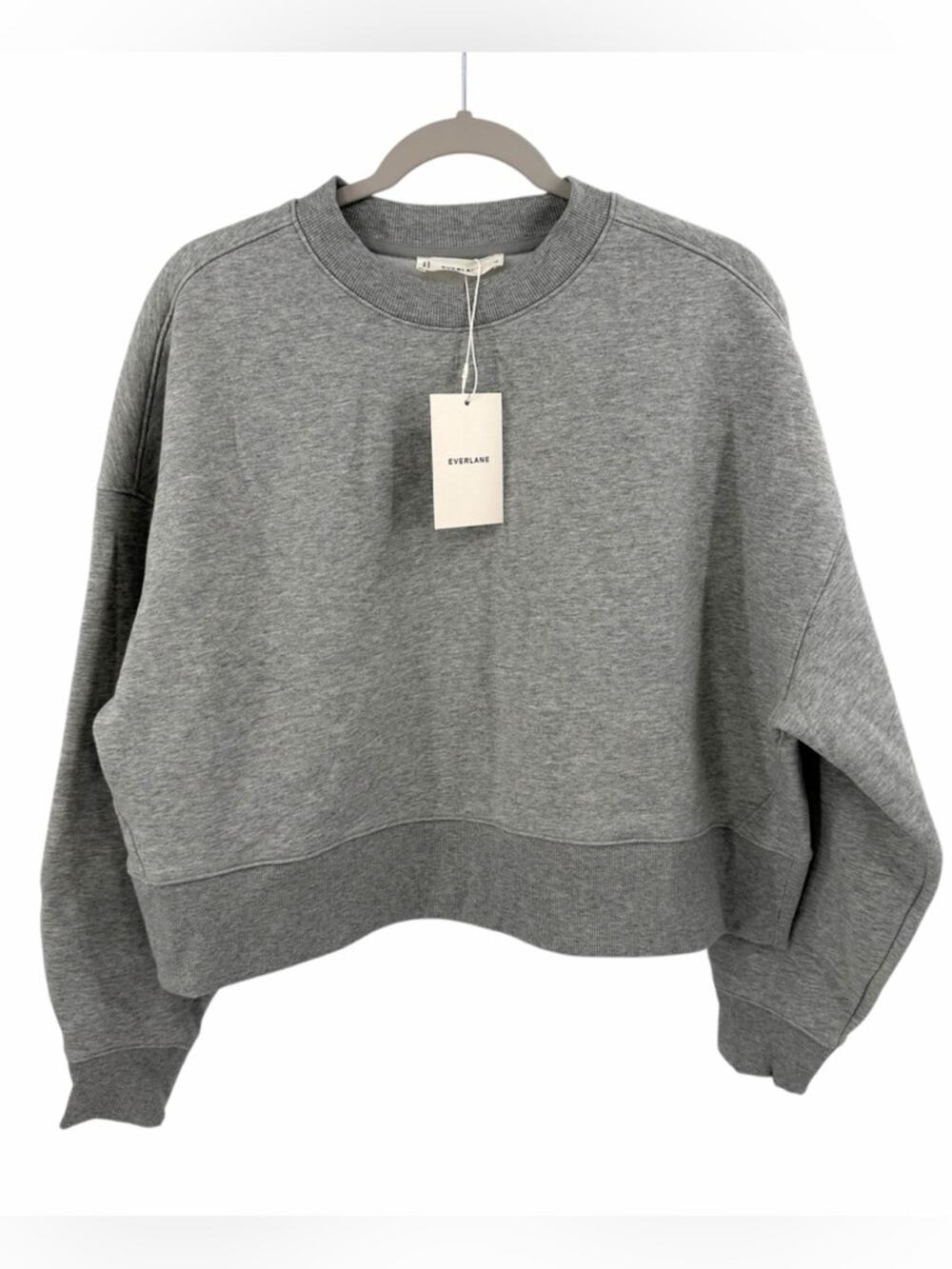 Everlane The Laid Back Luxe Fleece Sweatshirt in heather gray Size M